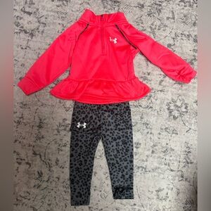 Under Armour Kids Pink Top and Black Leggings Set